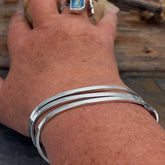 Handmade Wave Silver Cuff Bracelet